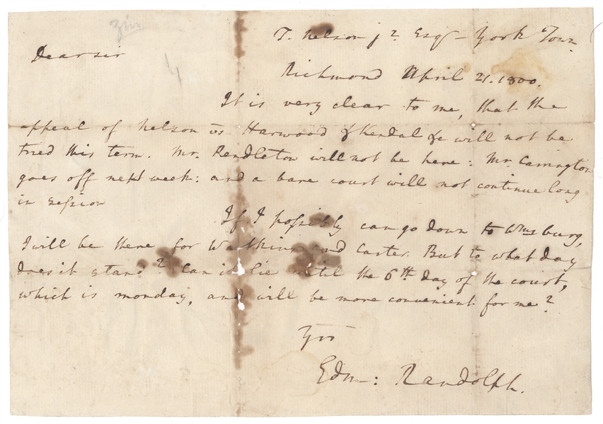 Edmund Randolph ALS