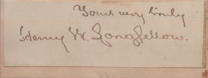 Henry Wadsworth Longfellow Items Incl ALS & Multiple Autographs