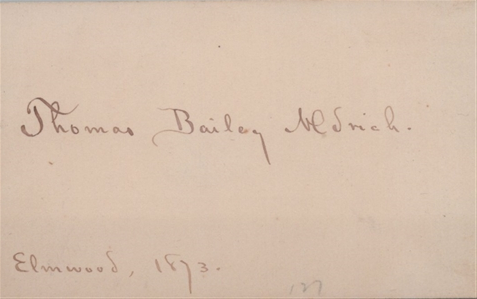American Authors Autograph Collection including Thornton Wilder, Oliver Wendell Holmes, Thomas Bailey Aldrich, and William T. Adams (“Oliver Optic”)