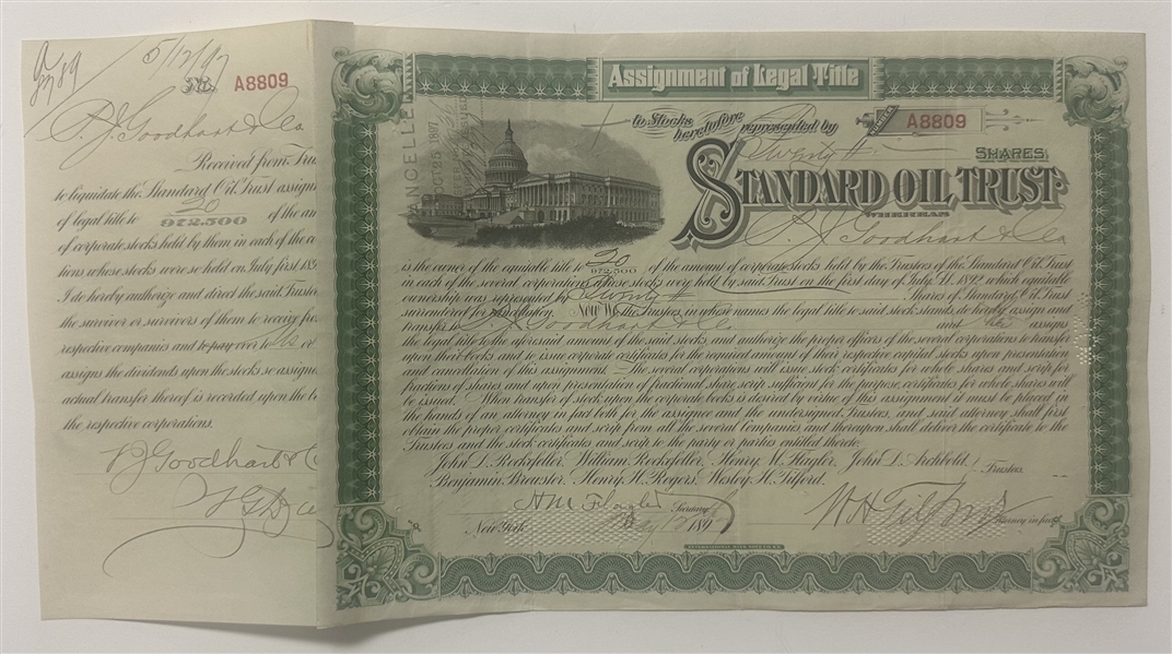 Henry M. Flagler- Standard Oil Stock