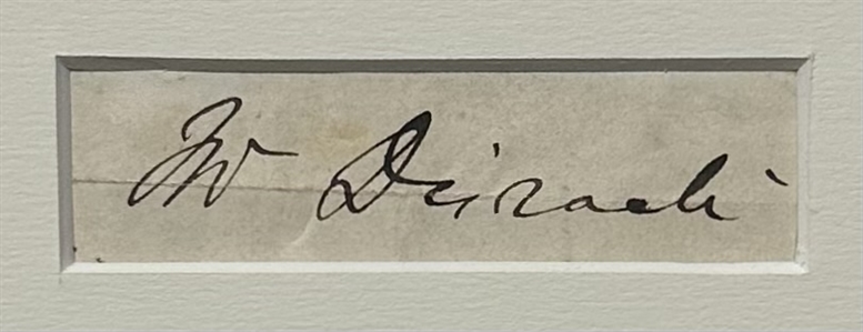 Benjamin Disraeli Signed Clipped Signature Display