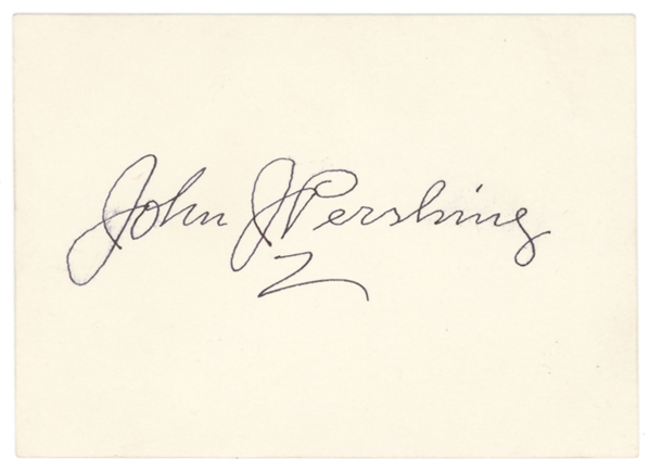 John J. Pershing Autograph Card
