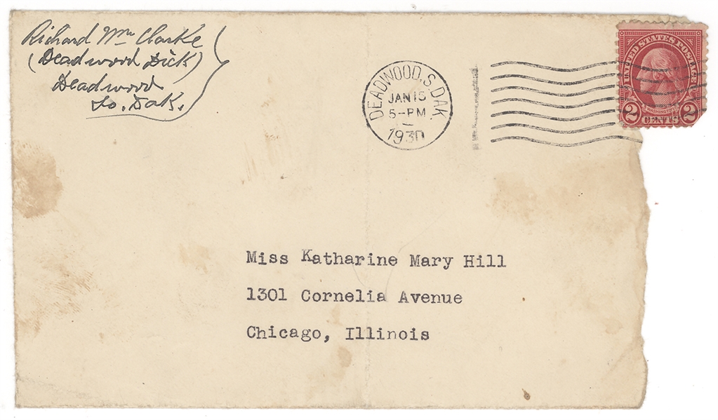 Richard “Deadwood Dick” Clarke Signed Addressed Envelope