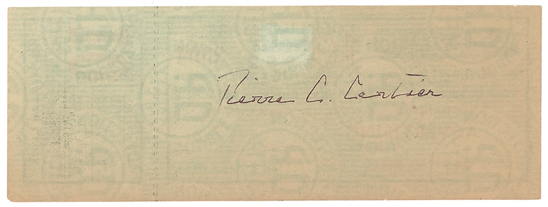 Pierre Cartier Signed Clyde Beatty Circus Ticket