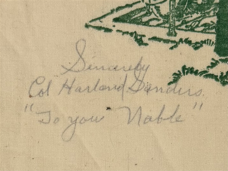 Colonel Harland Sanders Signed Bib