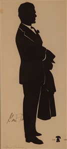 Gene Tunney. Full-length silhouette signed, Gene Tunney and Jack Dempsey photo