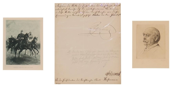 Wilhelm I (1797–1888), German Emperor and King of Prussia Otto von Bismarck (1815–1898), Imperial Chancellor Imperial German Appointment Document