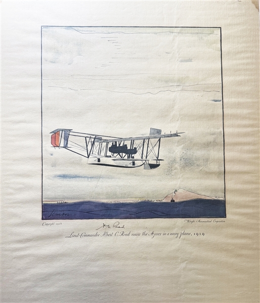 Albert C. Read Signed PRINT BY FRANK LEMON FOR WRIGHT AERONAUTICAL CORPORATION