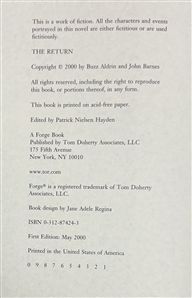 Buzz Aldrin Signed Book: The Return Inscribed to a Space Camper!