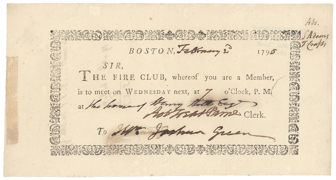 Robert Treat Paine (Boston Fire Club)