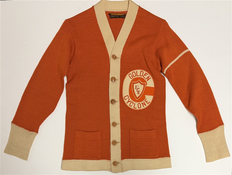 Vintage “Golden Cyclone” Athletic Cardigan, Circa 1930s When Babe Didrikson Zaharias was part of team!