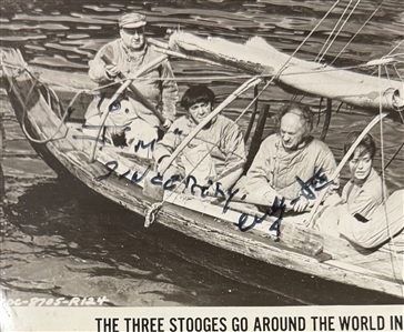 The Three Stooges “Go Around the World in a Daze” Signed Photograph by Curly Joe DeRita