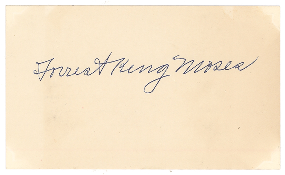 Forrest King Moses (1893–1974) — Signed Index Card