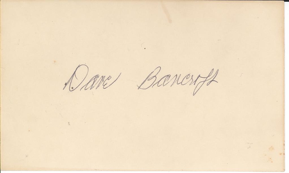 Dave Bancroft Autographed Card