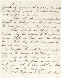 Daniel Dixon Porter Letter Sending Senators & Commissioner's for treaty with St. Domingo