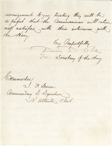 Daniel Dixon Porter Letter Sending Senators & Commissioner's for treaty with St. Domingo