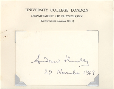 Signatures of Two Nobel Laureates: Harold C. Urey (Chemistry, 1934) and Andrew Huxley (Physiology or Medicine, 1963)