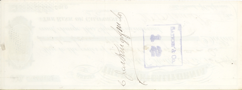 [San Francisco, California] James King of William signed check